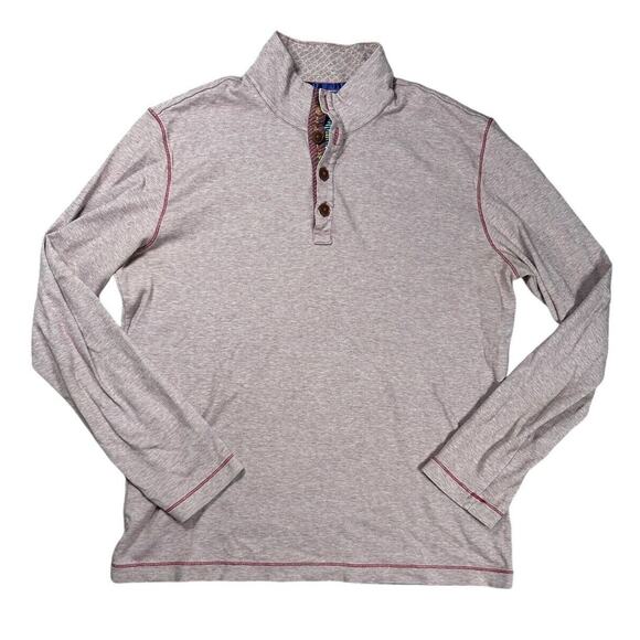 Robert Graham Henley Mens Size Large Red Leonard Long Sleeve Pullover Classic - Picture 1 of 6